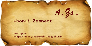 Abonyi Zsanett névjegykártya