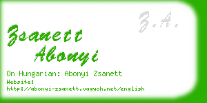 zsanett abonyi business card